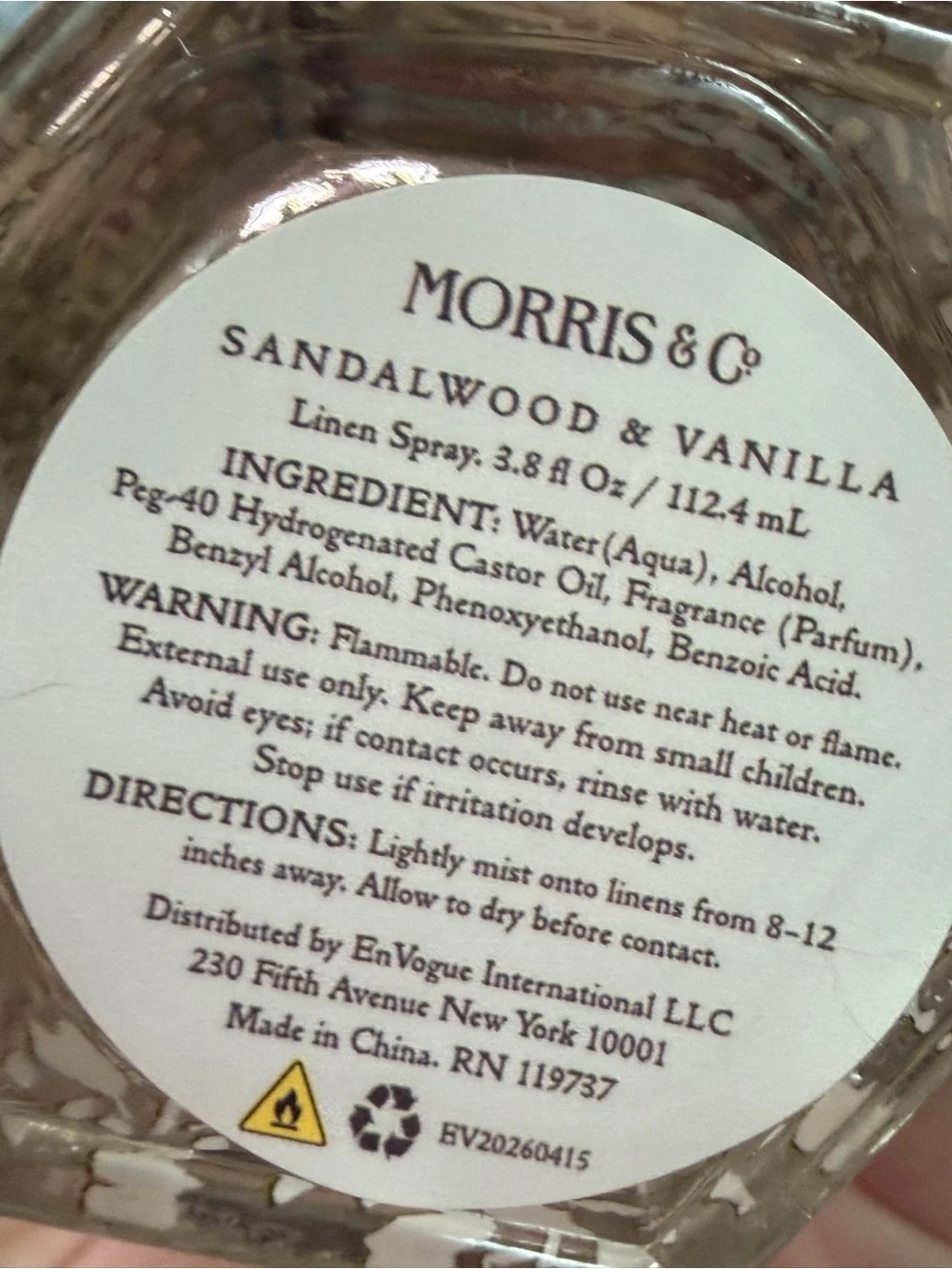 Morris & Co. NWT Floral Blue Cosmetic Bag and Sandalwood Vanilla Linen Spray